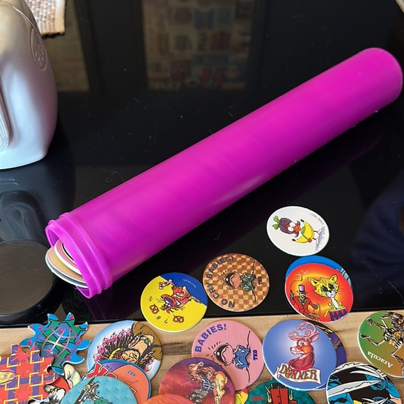 Lot of Vintage Pogs and Organizing Tube - Picture 2 of 2